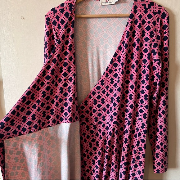 Vineyard Vines Long Sleeve V-Neck Wrap Dress, Size M - Picture 12 of 14